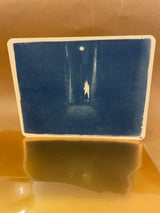 Cartolina cianotipo "Calle di notte"