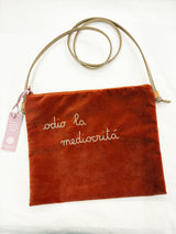 "I Hate Mediocrity" Velvet Clutch
