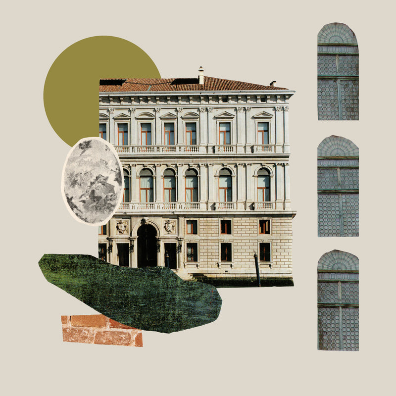 Postcard collage Palazzo Grassi 